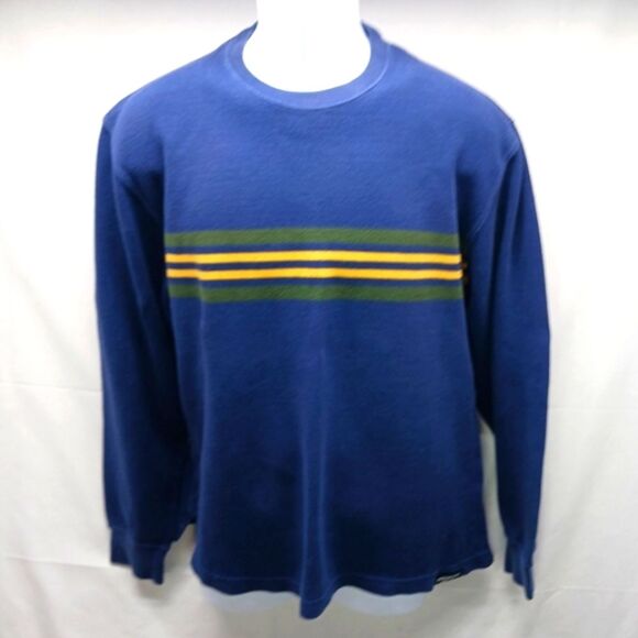 American Eagle Outfitters Other - American Eagle 100% Cotton V-NECK Close Knit Sweater Y2K Men's M Blue w/Stripes.